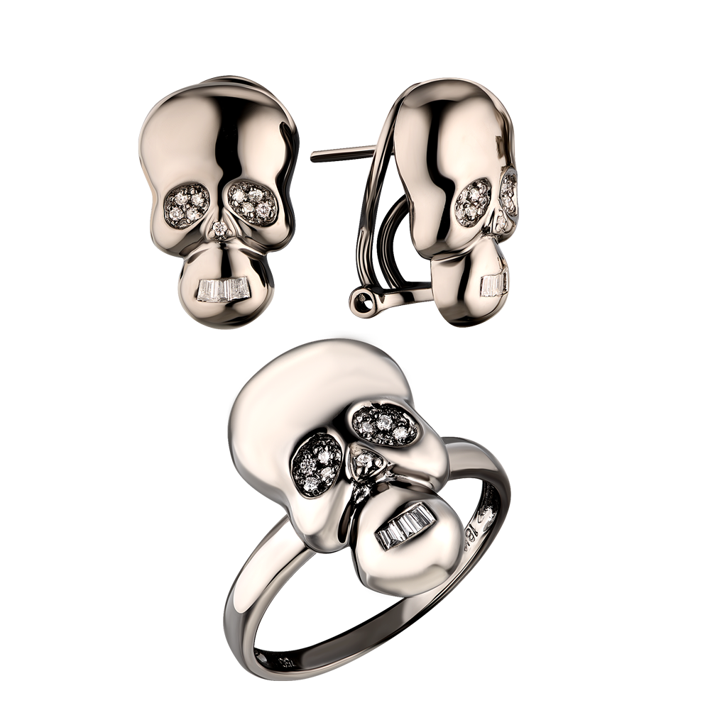 Комплект No name Gold Diamonds Skull(25102) №4