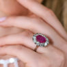 Кольцо No name в стиле Graff 3,30 ct Strong Purplish Red Ruby Oval Cut & 3.40 ct CVD Diamonds & White Gold(45676) №3