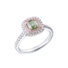 Кольцо GIA 1,00 ct Fancy Grayish Greenish Yellow/SI2 Cushion Cut & White Gold(56315) №1