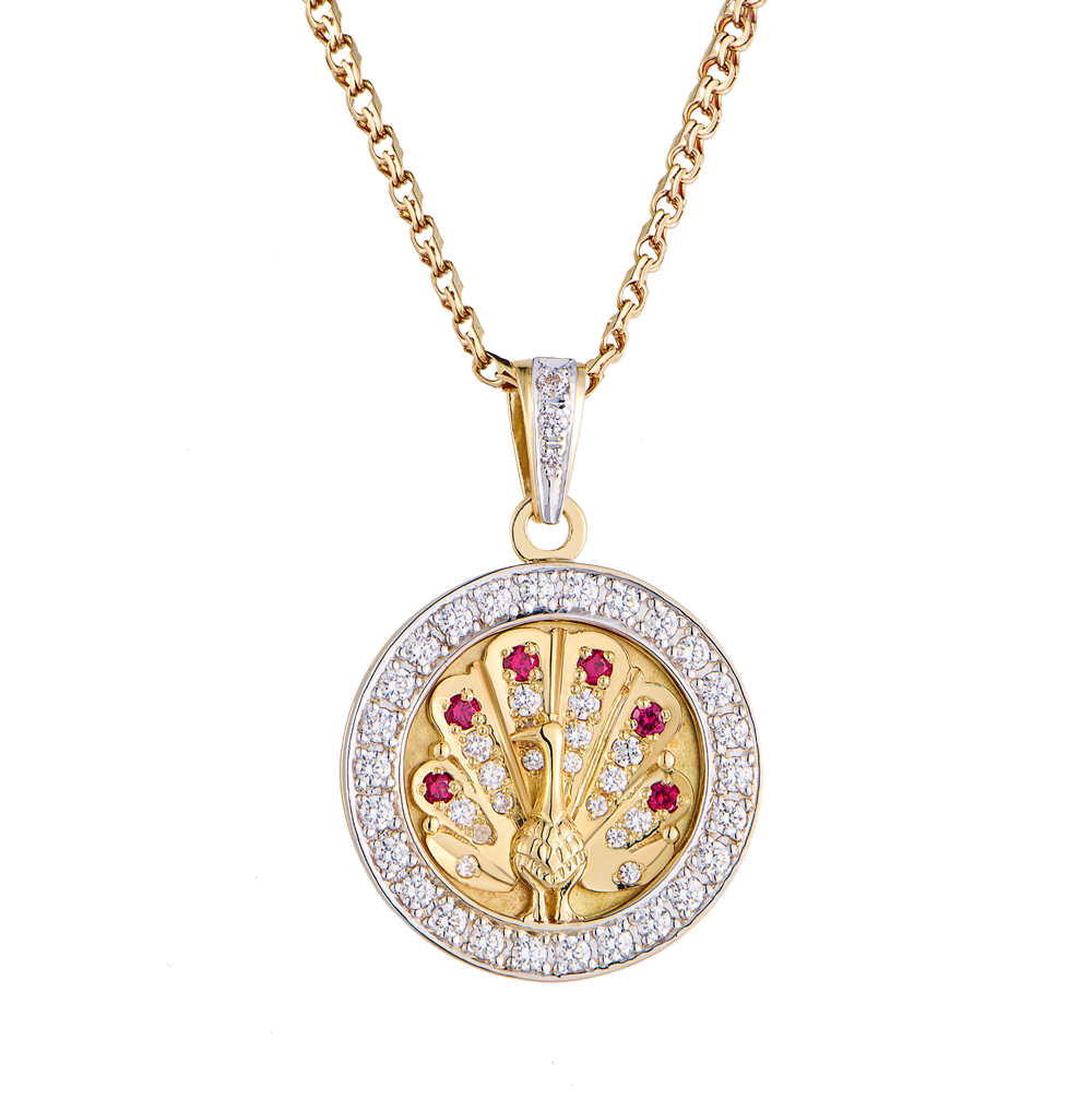 Подвеска No name Peacock Yellow Gold & Diamonds& Rubies(56390) №2
