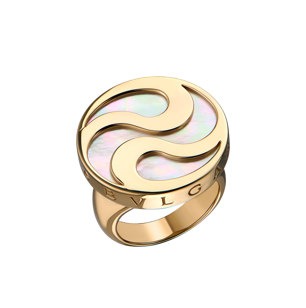 Кольцо Bvlgari Optical Illusion Spinning Yellow Gold & Mother of Pearl(56400) №2