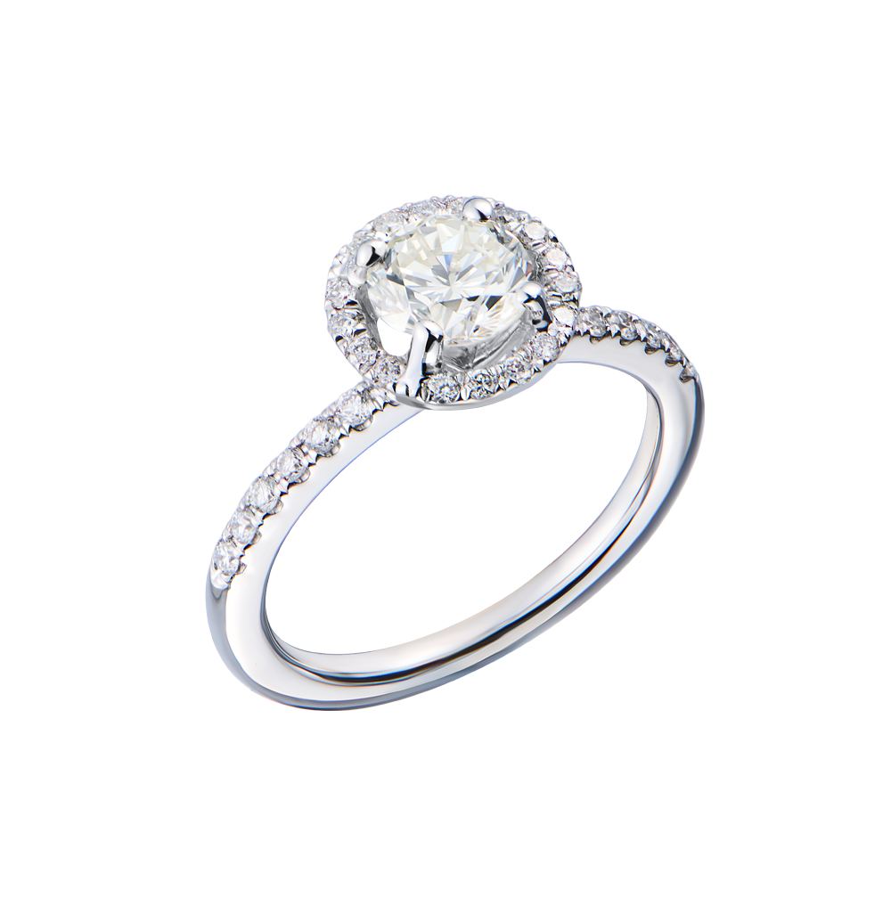 Кольцо No name 0,88 ct O-P/VS2 Round Cut Diamond & White Gold(56424) №3