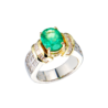 Кольцо No name с изумрудом 2,55 ct Intense Slightly Bluish Green/SI1 и бриллиантами(56445) №1