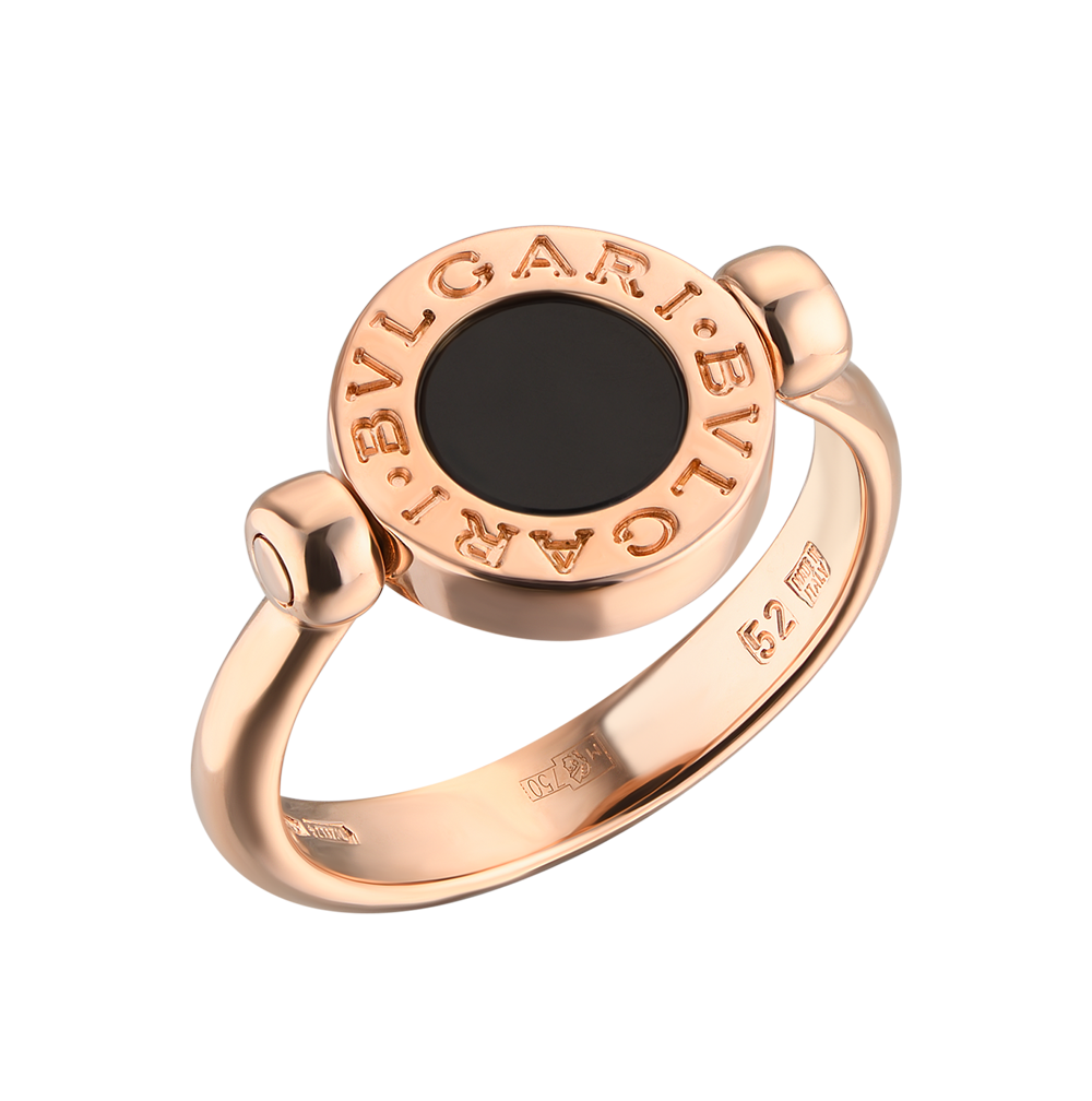 Кольцо Bvlgari - rose gold flip mother-of-pearl and onyx 347762(25548) №3