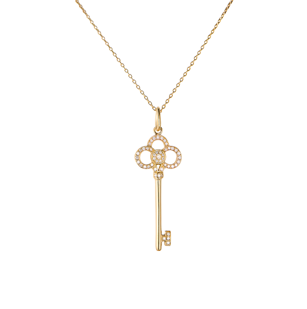 Подвеска Tiffany & Co Key Crown Small Yellow Gold & Diamonds(56175) №2