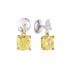 Серьги No name 2,15 ct - 2,20 ct Natural Fancy Yellow/VS2 Radiant Cut Diamond(55516) №1
