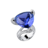 Кольцо No name С Танзанитом 34,0 ct Deep Violetish Blue/VVS и бриллиантами(15471) №1