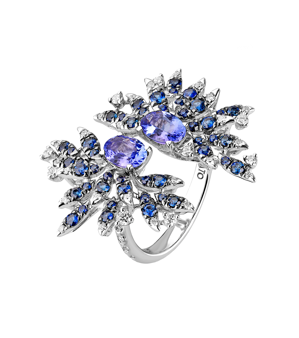 Кольцо Casato Yasmeen White Gold & Sapphire & Topaz & Diamonds(15512) №5
