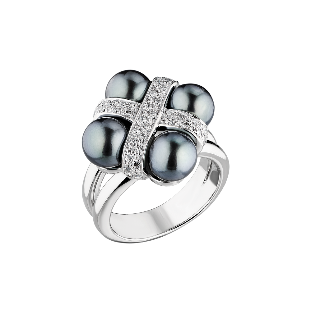 Кольцо CT Fine Jewelry 7,0 мм Black South Sea Cultured Pearl & 0.27 ct Diamonds(23166) №2