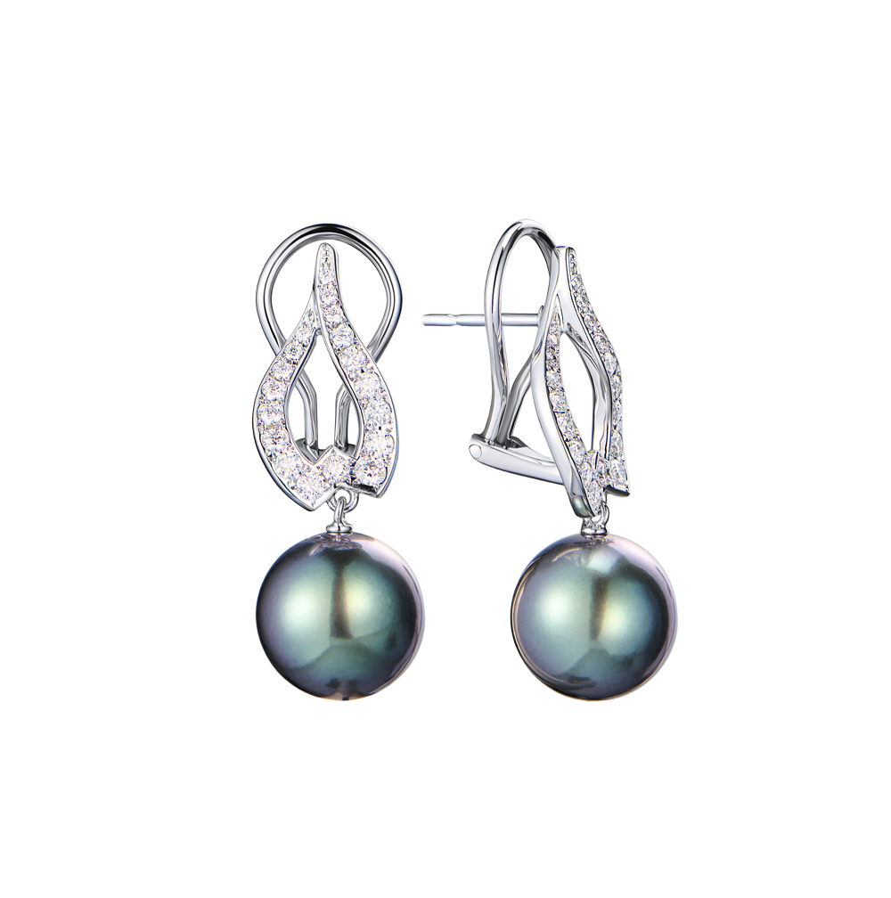 Серьги Mikimoto Classic Black South Sea Cultured Pearl 11,0 мм MEQ10014BDXW(56189) №2