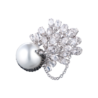 Брошь UTOPIA Pavone White Gold Diamonds & Pearl PVS3BNSS(15801) №1