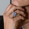 Кольцо Mario Panelli Flower Blue Sapphire & Diamonds & White Gold(46007) №3