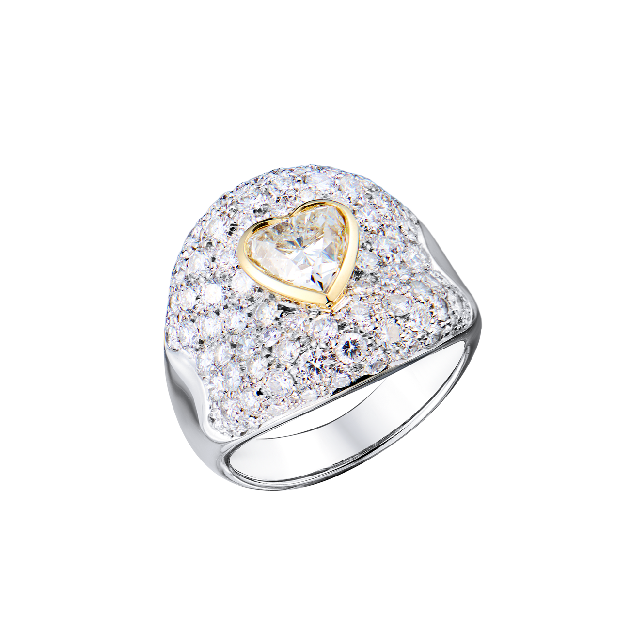 Кольцо No name 1,07 ct L/SI1 Heart Cut Diamond & White Gold(56439) №3