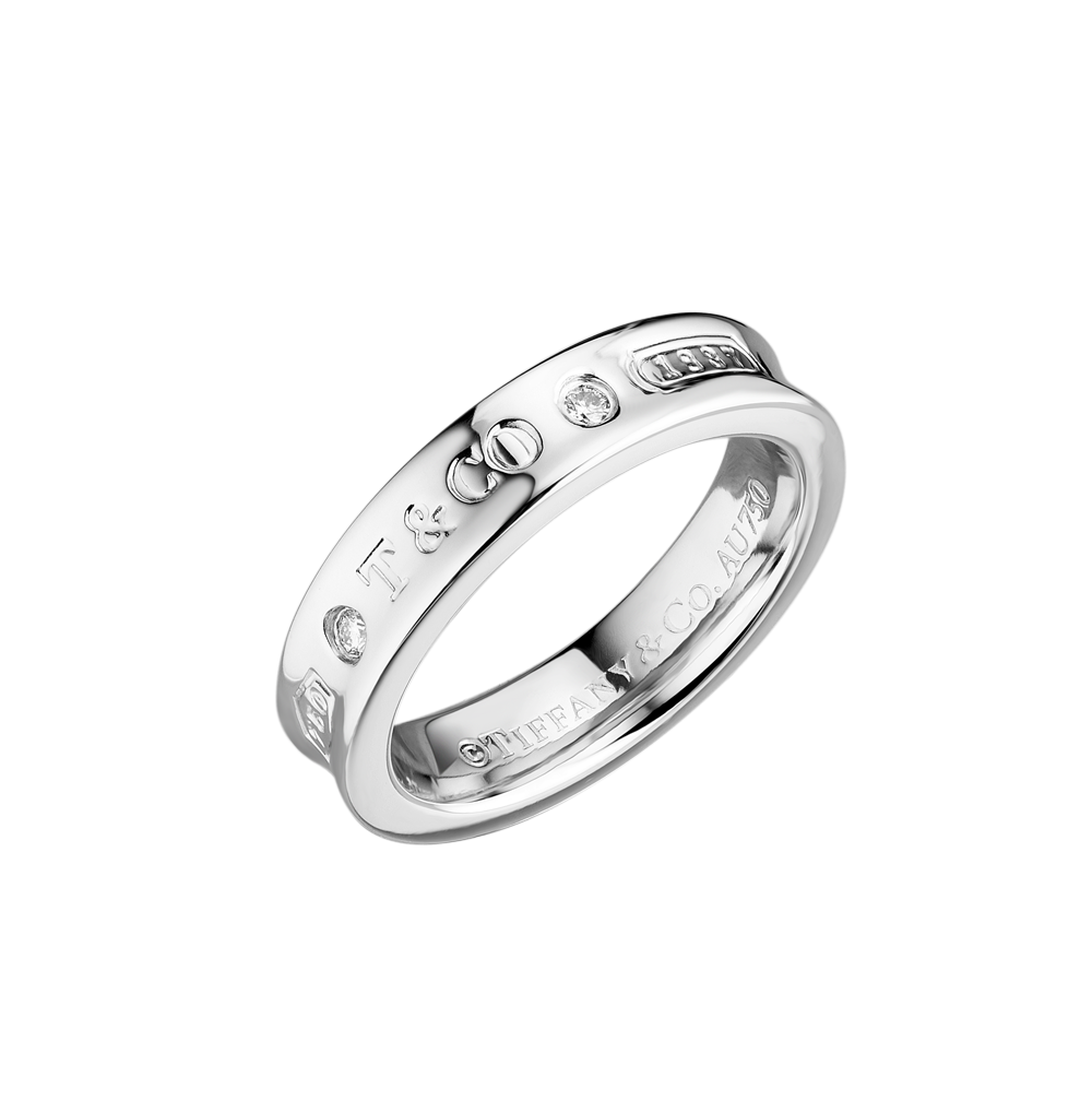 Кольцо Tiffany & Co Tiffany 1837® Ring in White Gold with Diamonds Narrow 60152764(20804) №2