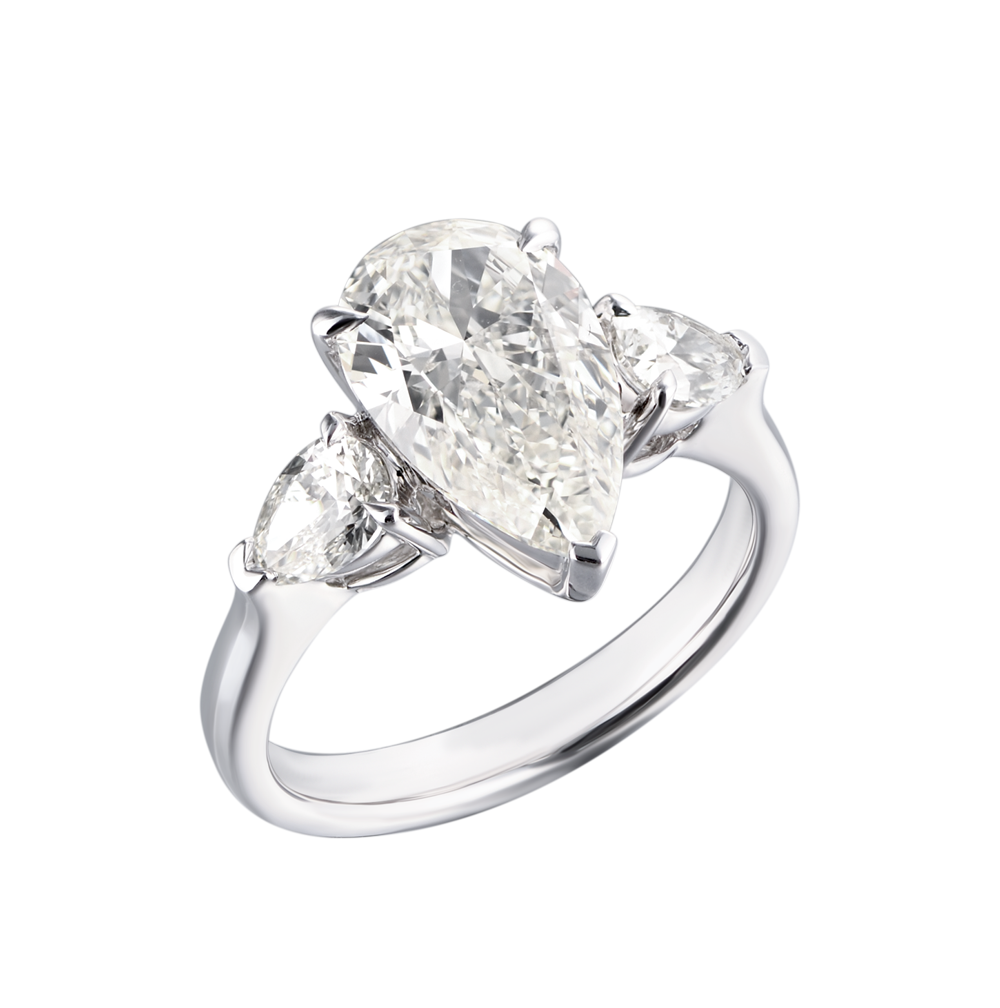 Кольцо GIA 3,01 ct J/VVS2 Pear Brilliant(24456) №5